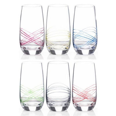 swirl hi ball glass set of 6 Mulveys.ie