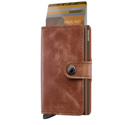 Secrid Mini Wallet Leather Vintage Cognac Brown