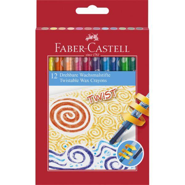 FABER CASTELL TWISTABLE WAX CRAYONS 12