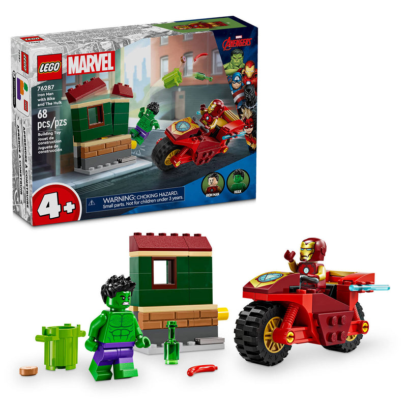 LEGO MARVEL 76287 IRONMAN WITH BIKE & HULK MULVEYS.IE