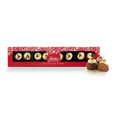 Butlers Christmas Pudding Motif Milk Chocolate Truffles mulveys.ie nationwide shipping