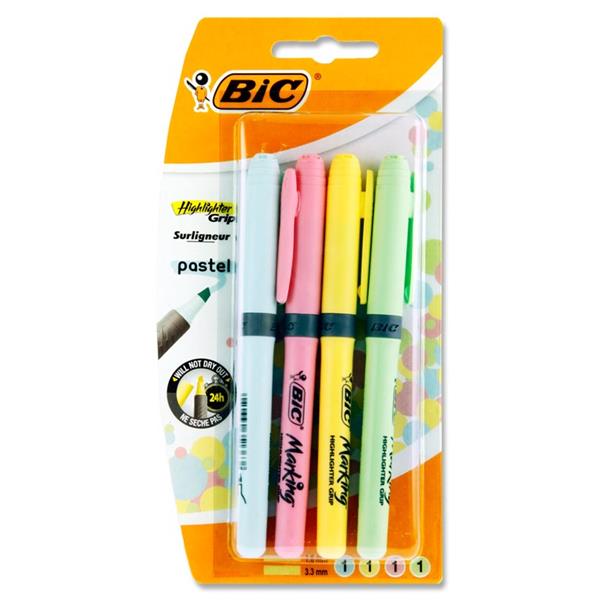 Bic 4pk pastel highlighters Mulveys.ie