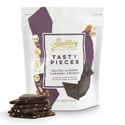 Butlers 70% Dark Chocolate Salted Caramel & Almond Bark mulveys.ie nationwide shipping