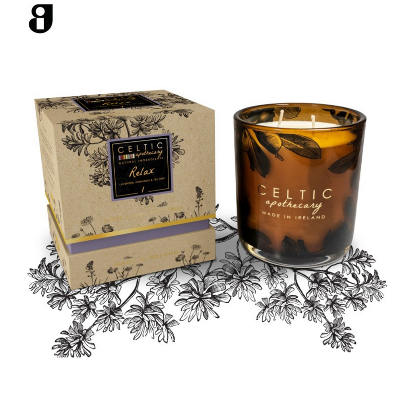 Celtic Candles Relax Double Wick Candle mulveys.ie nationwide shipping