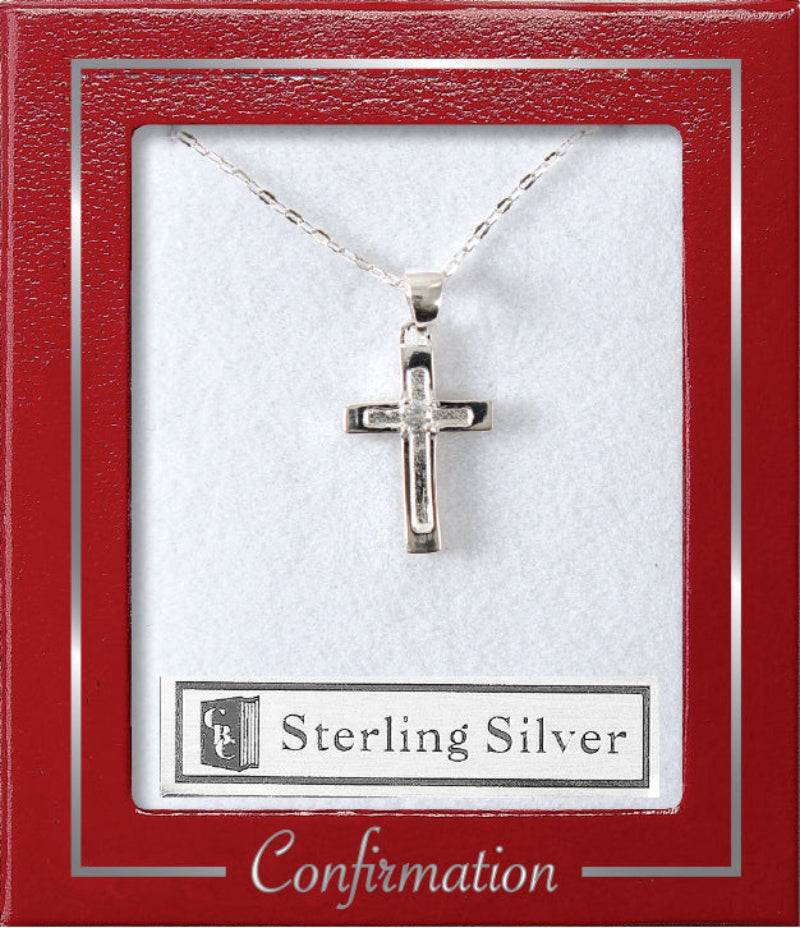 Confirmation Silver Necklace Open Cross.Mulveys.ie