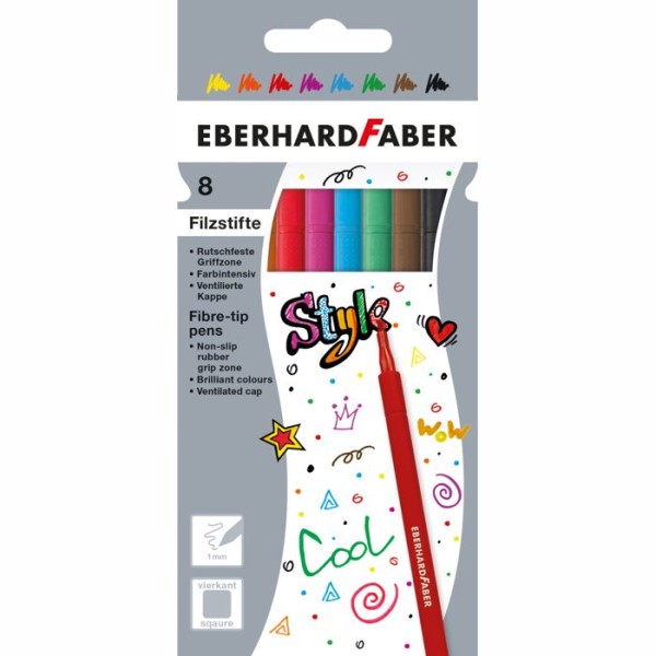 Eberhard Faber style Felt-tip pens 8pk Mulveys.ie