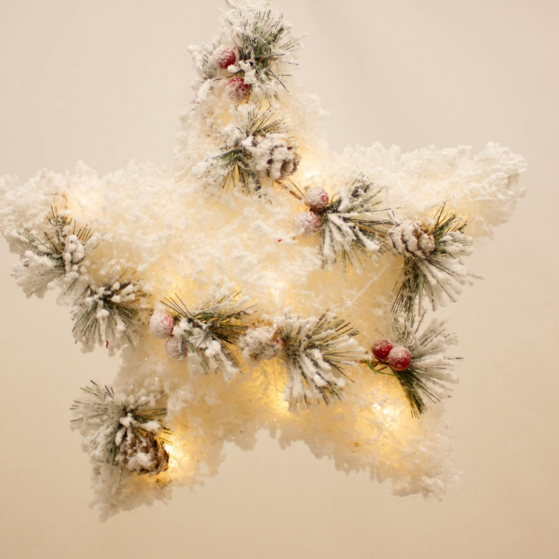 Enchante Snow Flurry Star Hanger with Lights  mulvceys.ie natiowide shipping