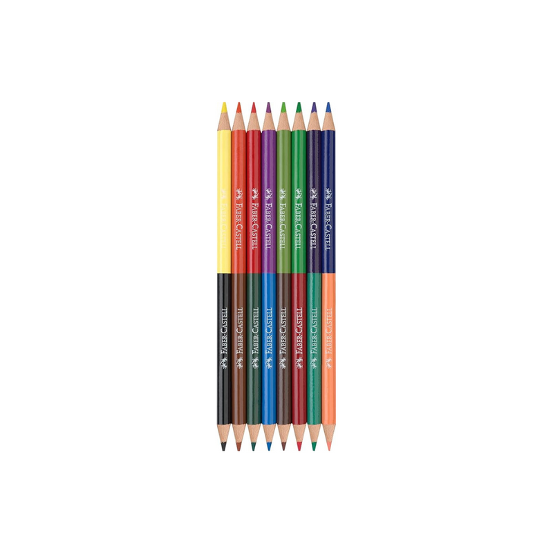 FABER CASTELL DOUBLE ENDED COLOUR PENCILS 8PK MULVEYS.IE