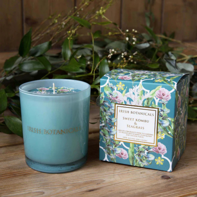 Irish Botanicals Kombu and Sea Grass Candle  mulveys.ie nationwide shipping