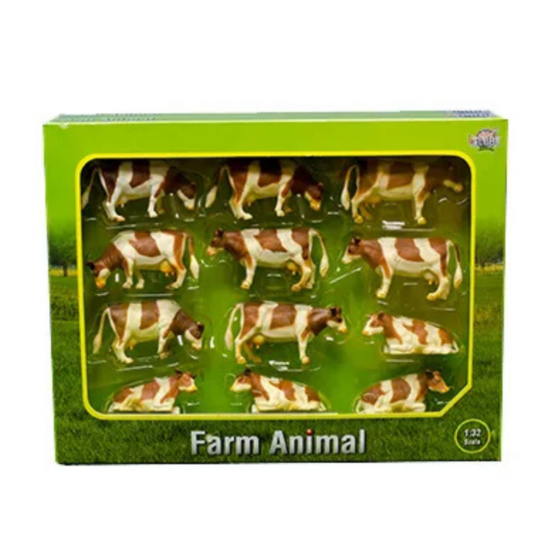 Kids Globe Brown  White Cows (Pack of 12) mulveys.ie nationwide shipping