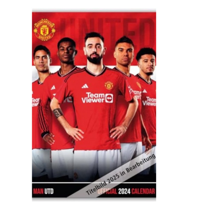 Official Manchester Utd FC A3 Calendar 2025 mulveys.ie nationwide shipping