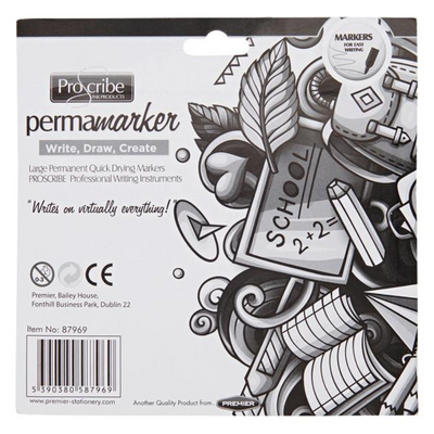 Pro:Scribe Permanent Markers - Pack of 12