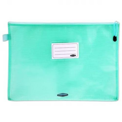 Premto Pastel A4+ Extra Durable Expanding Mesh Wallet - Mint Magic