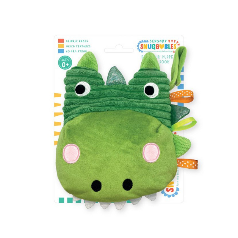 Sensory Snuggables Dinosaur Puppet Soft Book MULVEYS.IE NATIONWIDE SHIPPING