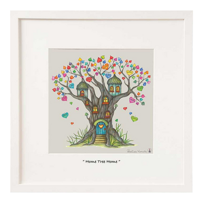 Home Tree Home Miniature Framed Print - Belinda Northcote mulveys.ie nationwide shipping