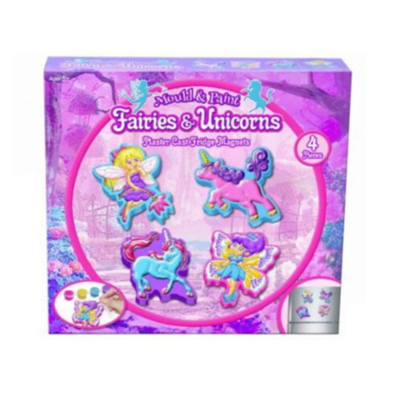 Fairies & Unicorns Mould and Paint Fridge Magnet Making Kit Childrens Craft Kits