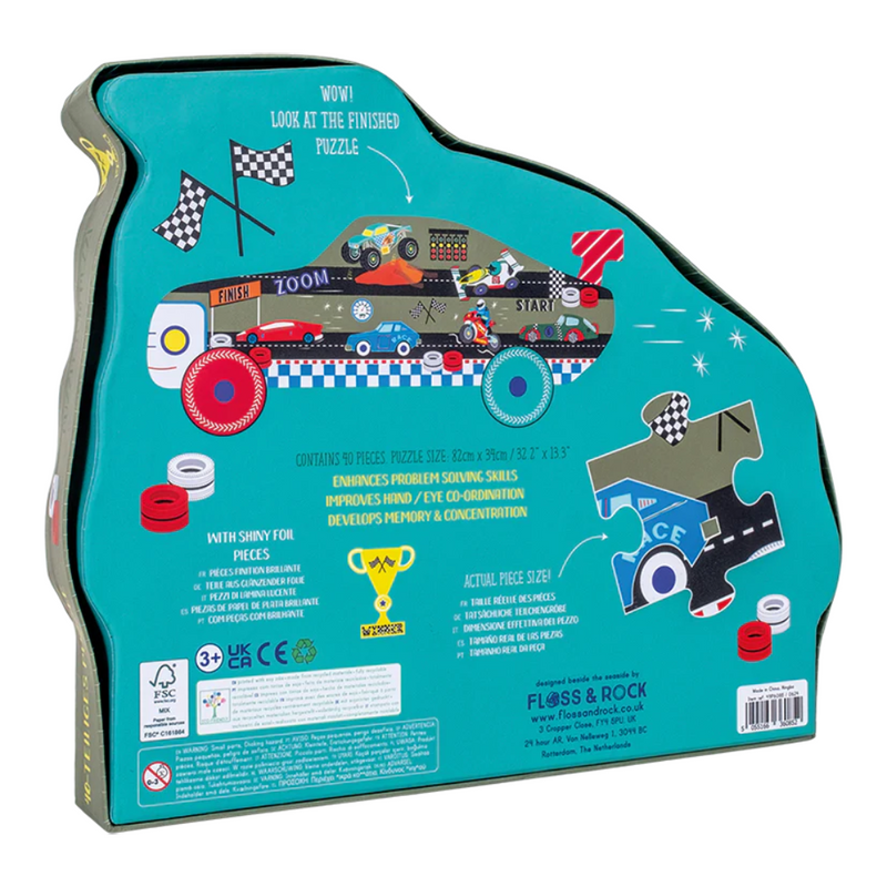 Floss & Rock Cars Shaped Puzzle – 40 Piece