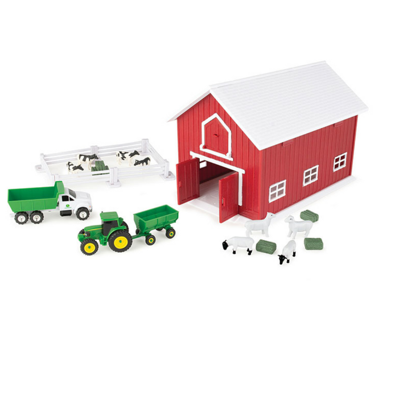   JOHN DEERE RED BARN 24 PIECE PLAYSET mulveys.nationwide shipping