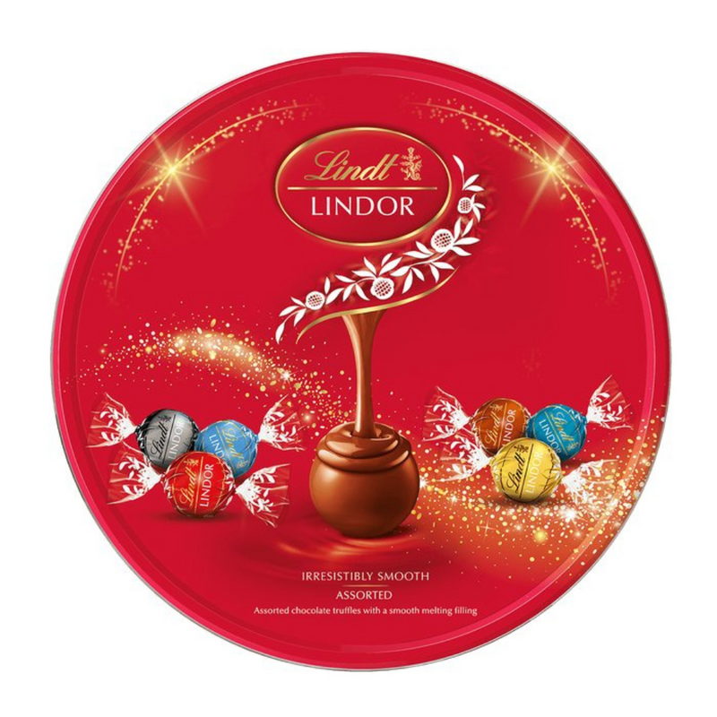 Lindt LINDOR Assorted Tin 450g mulveys.ie nationwide shipping