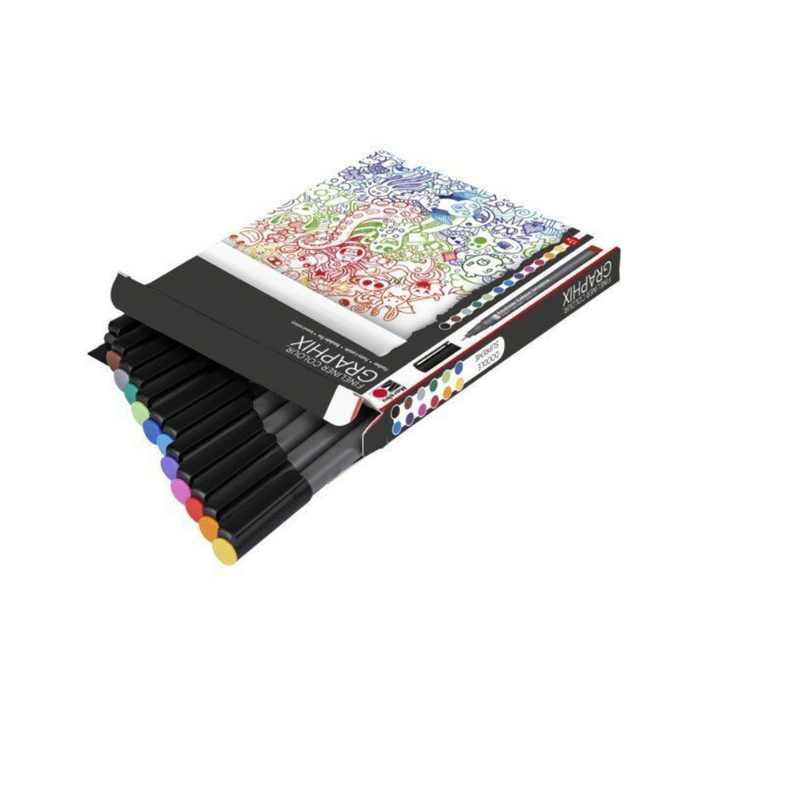 Marabu Colour Doodle Supreme Fineliner Drawing Colouring Set - 12 Colours mulveys.ie nationwide shipping