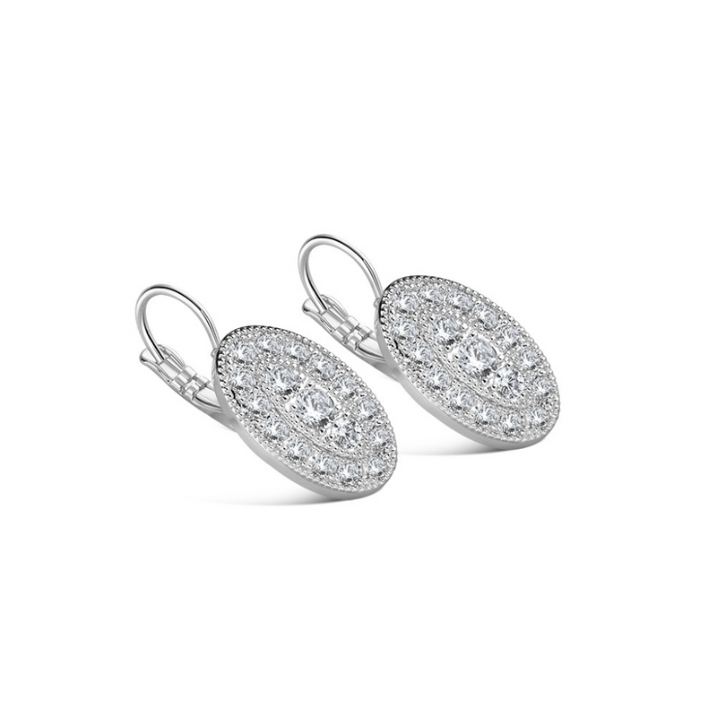 Newbridge Oval Earrings with Clear Stones mulveys.ie nationwide shipping