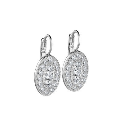 Newbridge Oval Earrings with Clear Stones mulveys.ie nationwide shipping