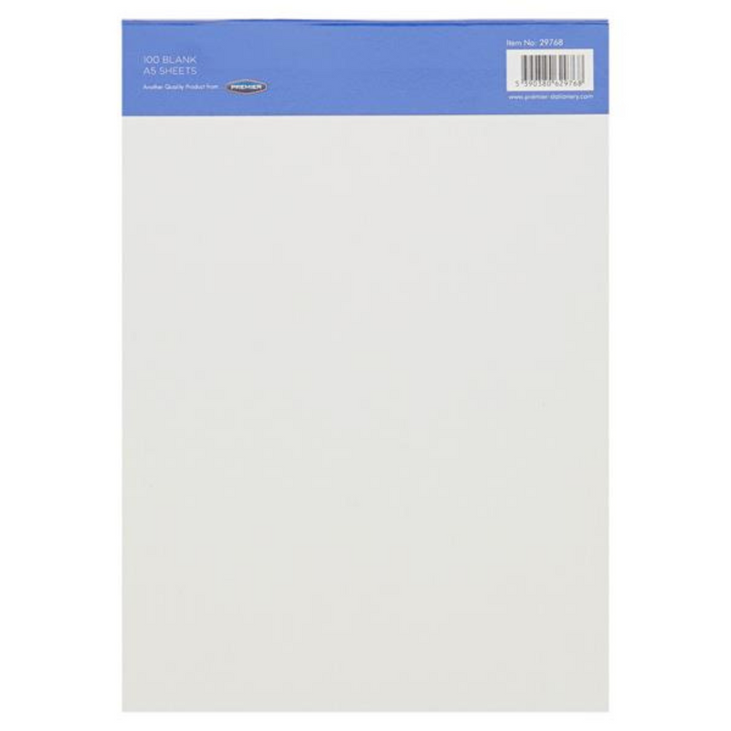 Brookland Bond A5 Writing Pad 100 Sheets - White Plain mulveys.ie nationwide shipping