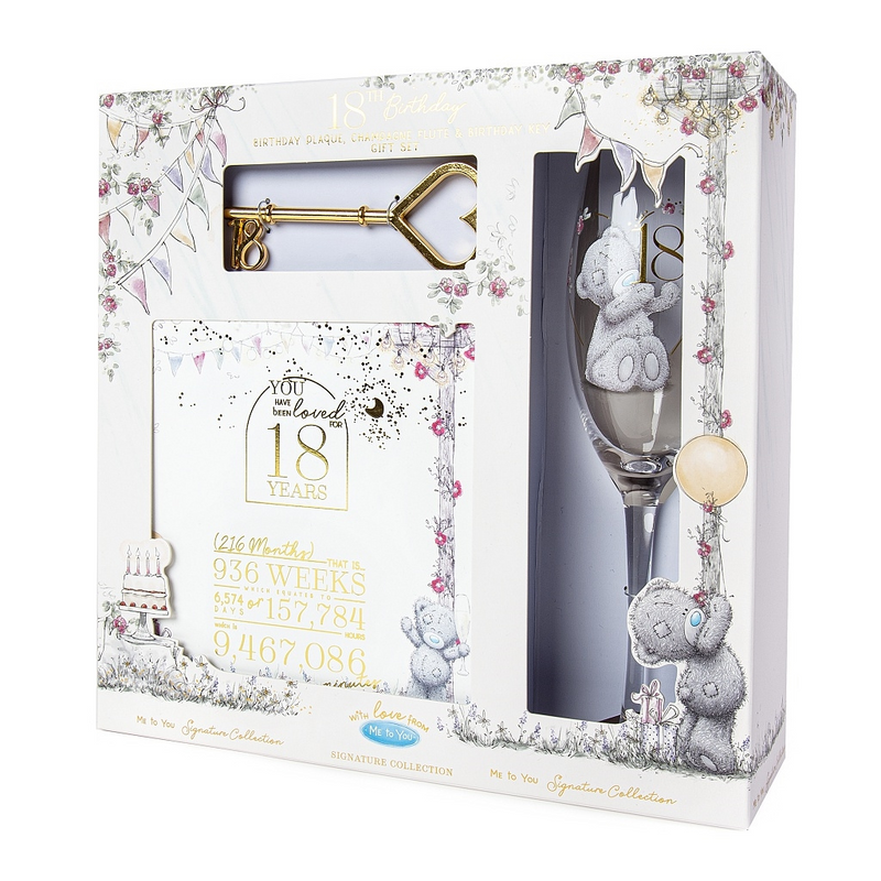 Me To You 18th Birthday Gift Set with Glass Plaque and Key mulveys.ie nationwide shipping