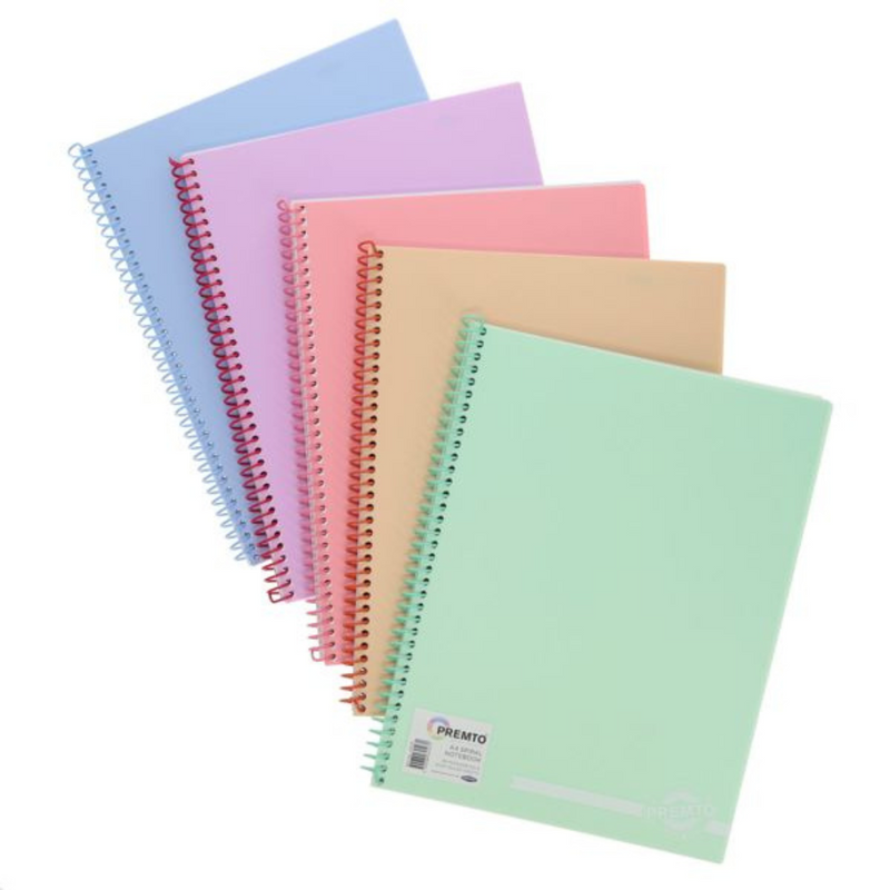 Premto Pastel A4 160pg Pp Spiral Notebook 5 Asst mulveys.ie nationwide shipping