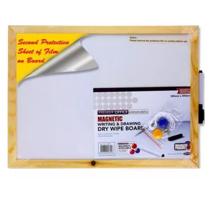 MAGNETIC DRY WIPE WHITEBOARD - 40X30CM mulveys.ie nationwide shipping