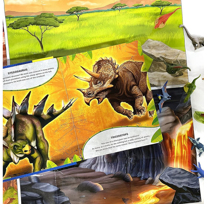  Phidal - Dinosaurs My Busy Book - 10 Figurines and a Playmat mulveys.ie nationwide shipping