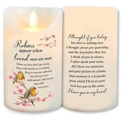 Robins  Vanilla Scented Wax LED candle mulveys.ie nationwide shipping
