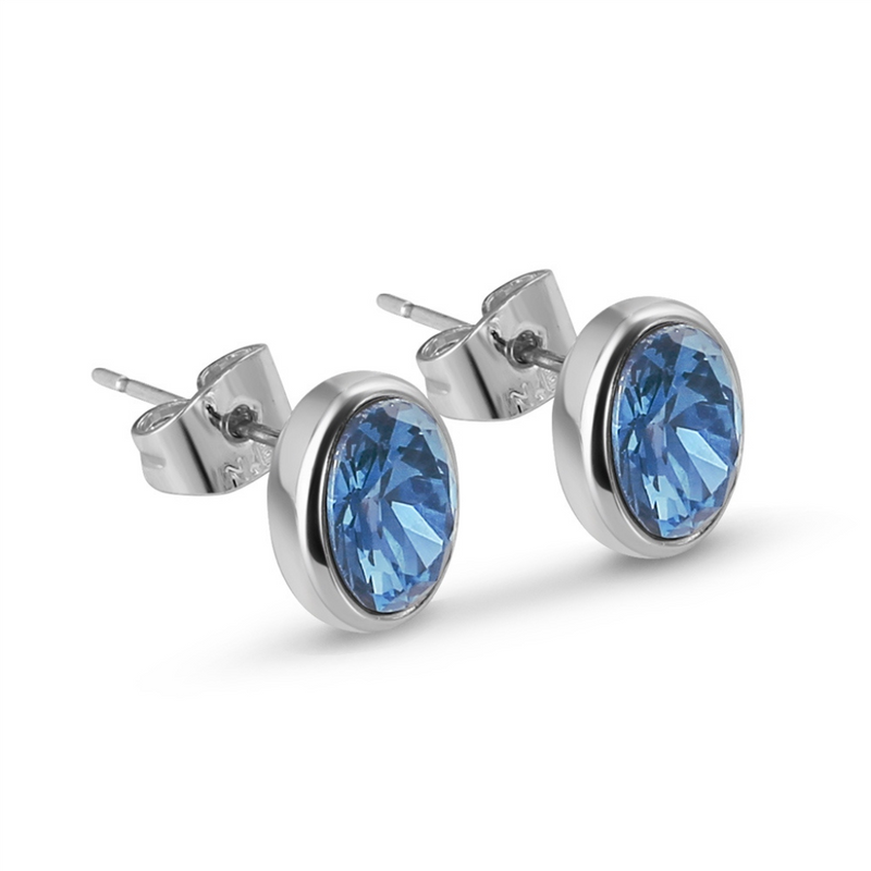 Newbridge  Dark Blue Stone Stud Earrings