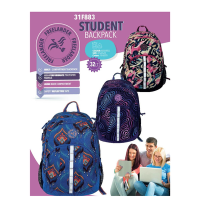 Freelander Girls Student Multi Compartment Back Pack  mulveys.ie nationwide shipping