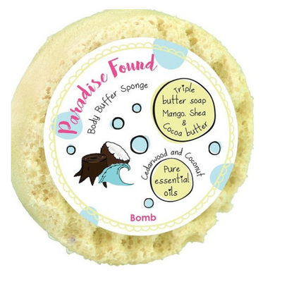 Bomb Cosmetics - Paradise Found Body Buffer - 190gr - Shower Sponge mulveys.ie nationwide shipping