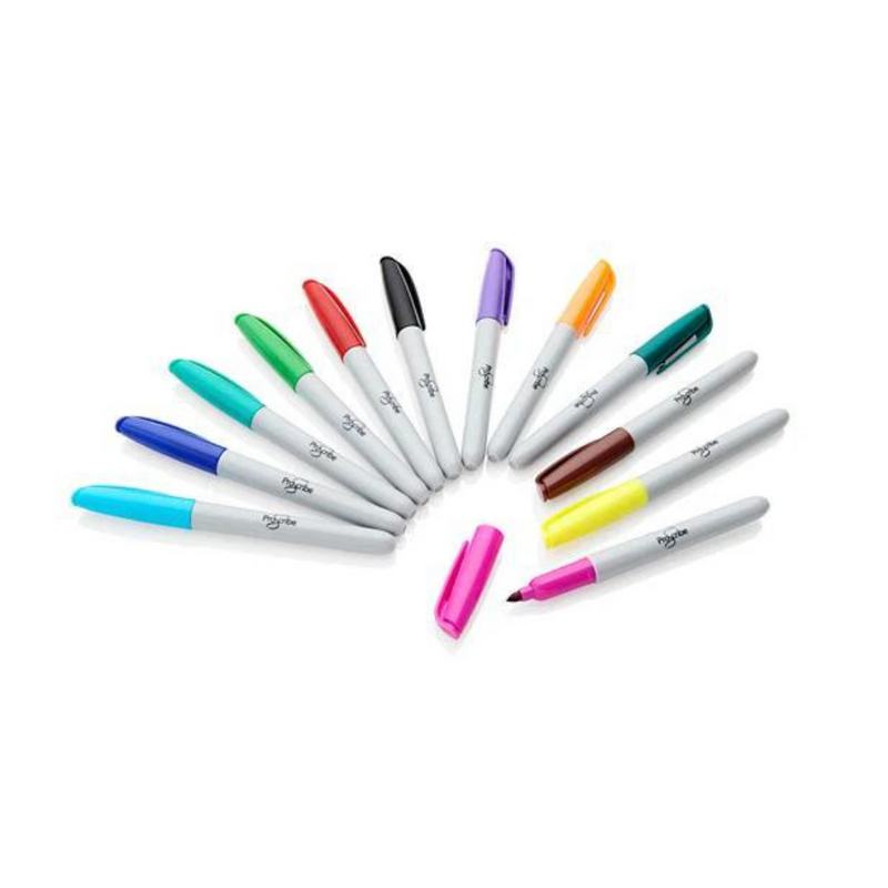 Pro:Scribe Permanent Markers - Pack of 12