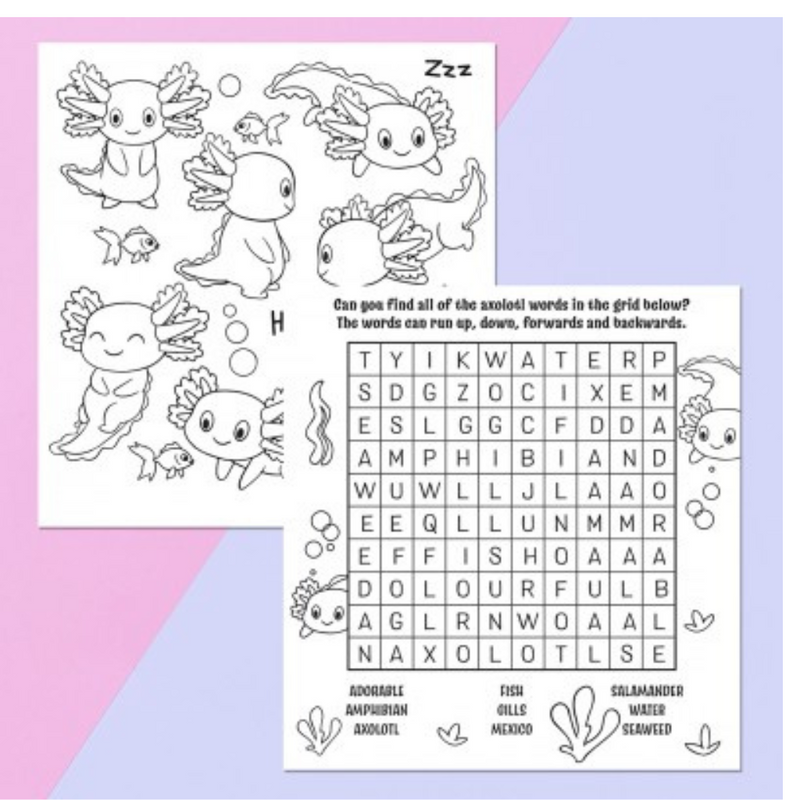 Adorable Axolotls Colouring and Activity Set