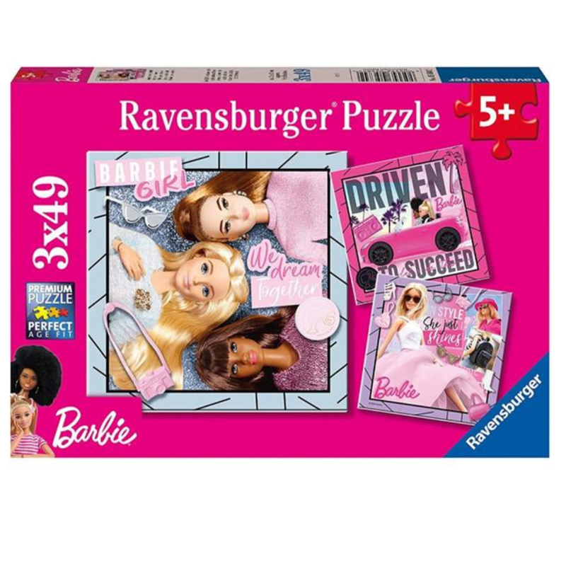 Barbie 3x 49 Piece Jigsaw Puzzle