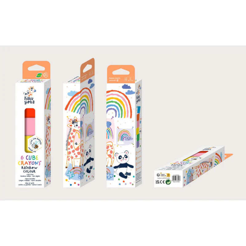 Haku Yoka 6 Cube Crayons - Rainbow