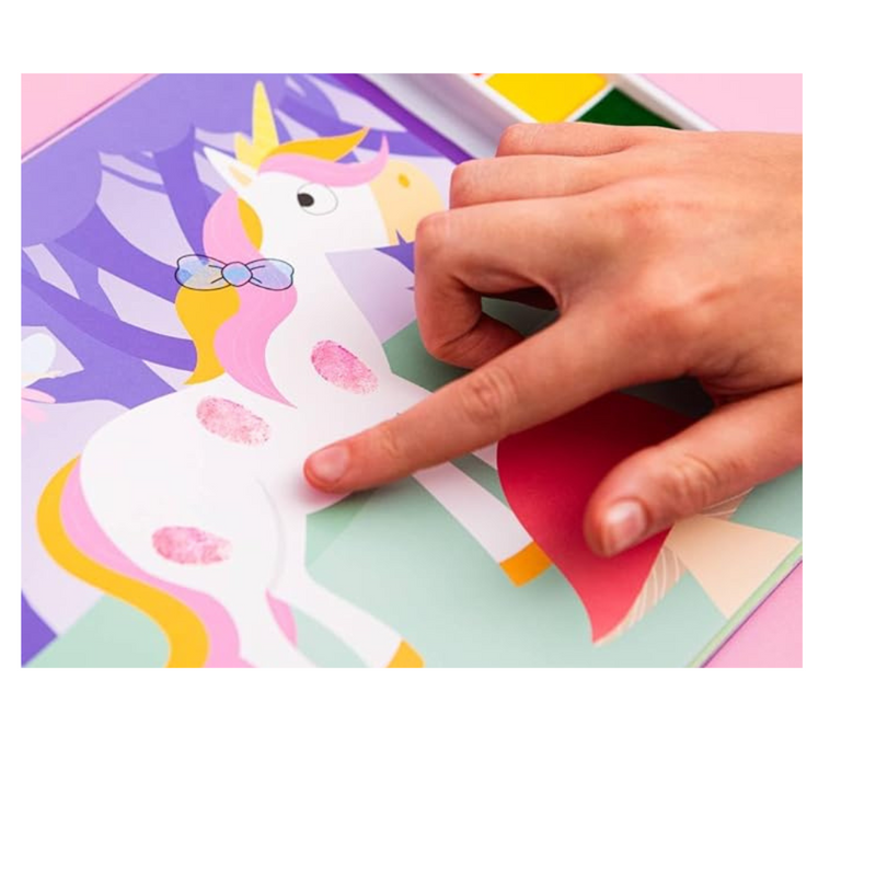 Unicorns Fingerprint Activity Book with 7 Paint Pads