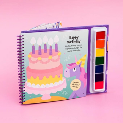 Unicorns Fingerprint Activity Book with 7 Paint Pads