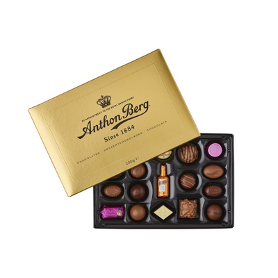 ANTHON BERG 1884 GOLD ASSORTMENT CHOCOLATES GIFTBOX 200G. MULVEYS.IE