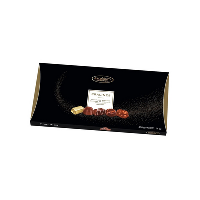 EXCELCIUM BOX CHOCOLATE PRALINES BLACK 400G . MULVEYS.IE