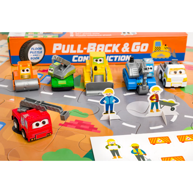 Pull-Back-And-Go Jigsaw: Construction Vehicles