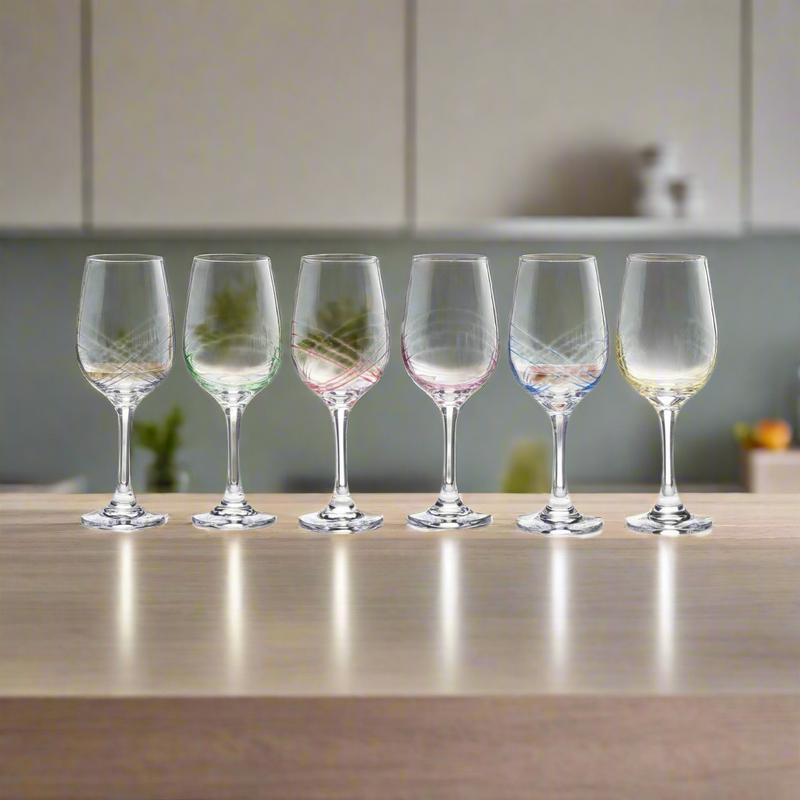 Swirl wine glasses set of 6 Mulveys.ie