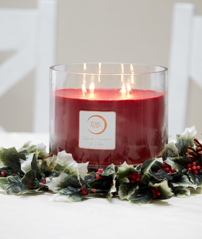 Spiced Cinnamon & Clove 4 Wick Christmas Candle. Mulveys.ie