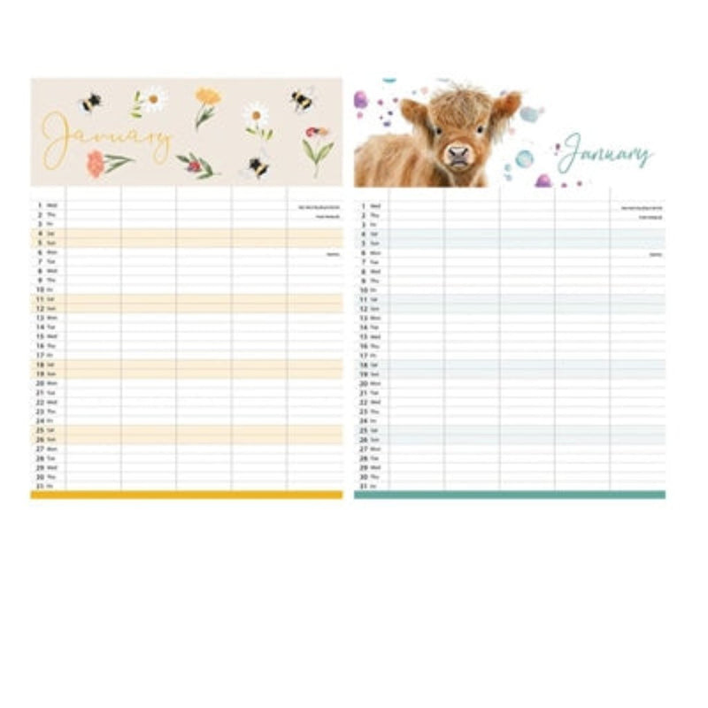 Organiser Cal Family Planner Animals