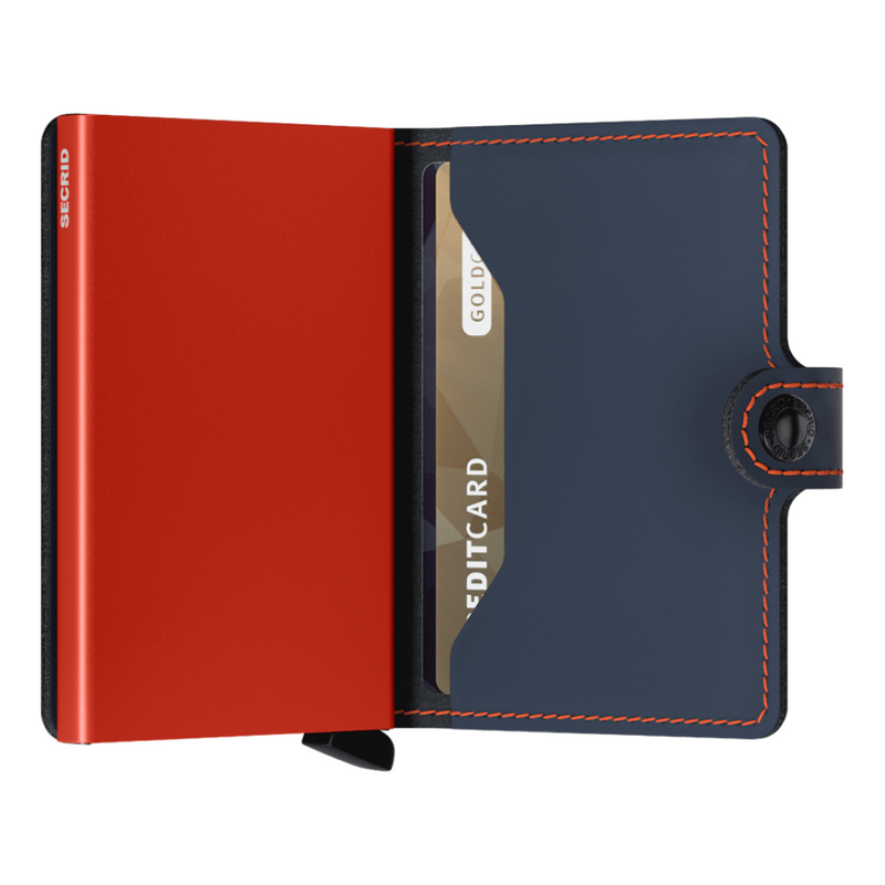 Secrid Miniwallet Matte Night Blue Orange